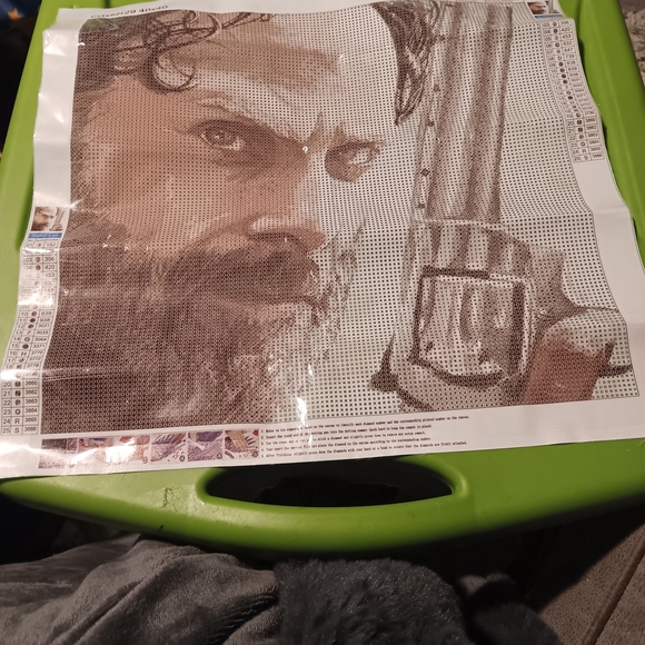 The Walking Dead Diamond Painting Kit with Rick Looking Intense Portrait 40x40 - Picture 4 of 5